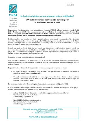 CP - Le bateau du futur : venez apporter votre contribution! 100 millions d’euros peuvent être investis pour la modernisation de la cale.
