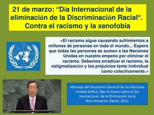 Día internacional contra el racismo y la xenofobia