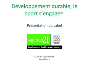 Présentation du Label Développement Durable 