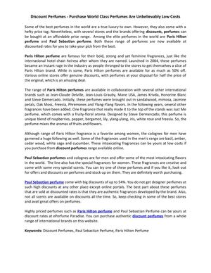 Discount Perfumes - Purchase World Class Perfumes Are Unbelievably Low Costs