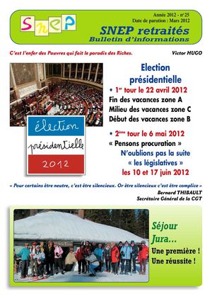 Bulletin SNEP Retraités - n° 25 mars 2012