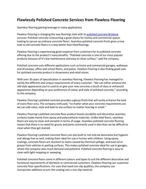 Flawlessly Polished Concrete Services from Flawless Flooring