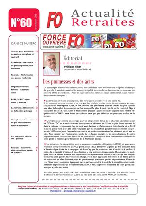 Actualité Retraites - FO n°60