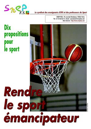 Dix propositions du SNEP pour le sport - Rendre le sport émancipateur