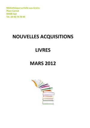 Nouveautés livres mars 2012