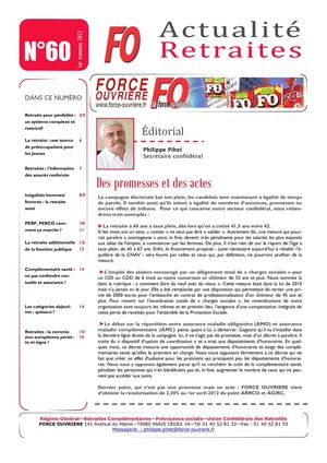 ACTUALITES RETRAITES N° 60