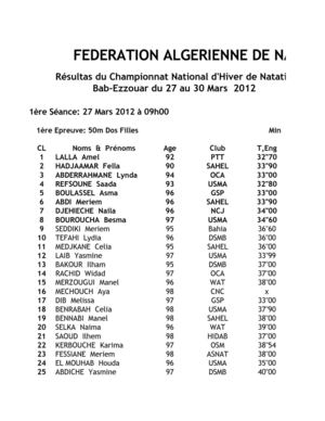 résultats de la première séance du championnat national open 