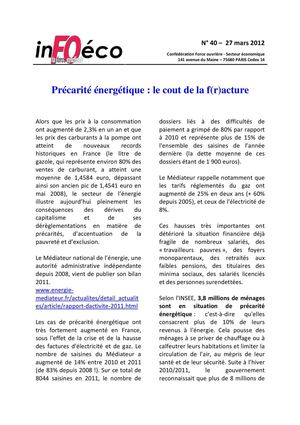 InFOéco n° 40 – 27 mars 2012