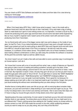 BTV Solo Review - Making Beats Easy