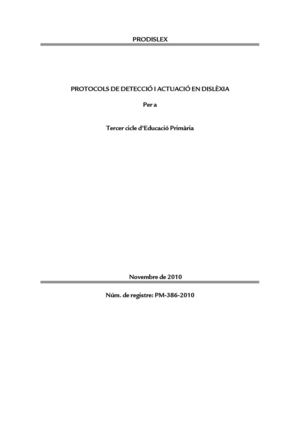 Protocol PRODISLEX 3r Cicle