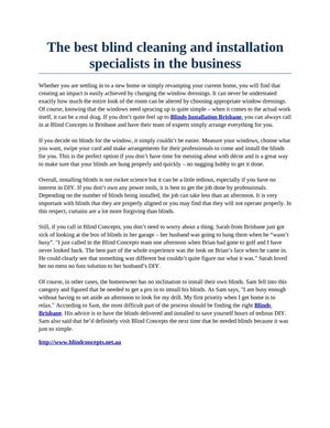 The best blind cleaning and installation specialists in the business