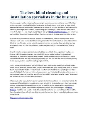 The best blind cleaning and installation specialists in the business