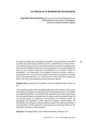 La Infància en la Societat del Coneixement