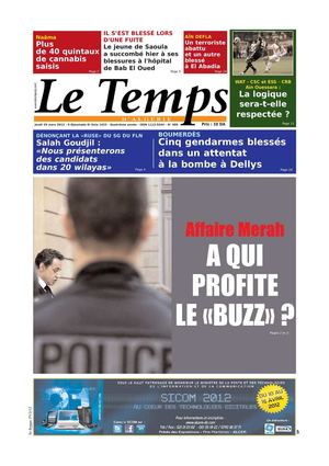 Le Temps d'Algérie Edition du Jeudi 29 Mars 2012