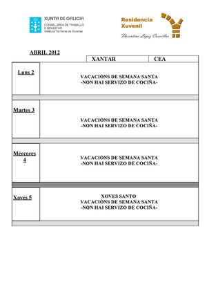 Menús Abril 2012 - Residencia Xuvenil Florentino López Cuevillas