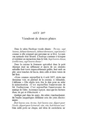 Viendront de douces pluies - R. Bradbury