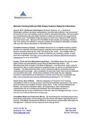 Fabricators - Inventory Tracking With Barcodes