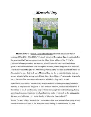 Memoral Day