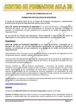 CURSOS AULA 39 CENTRO DE FORMACION