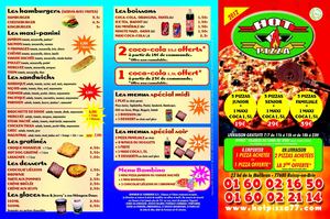 Menu Hot Pizza 77 2012