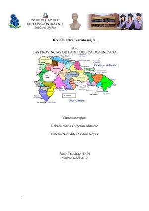 las provincias de la Republica Dominicana