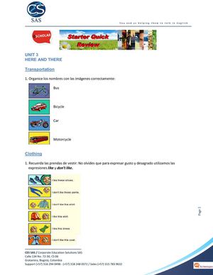 Starter Unit 3-Quick Review