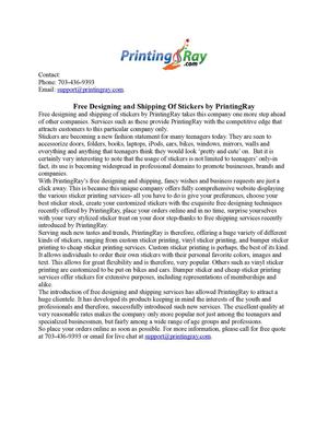 Free Designing and Shipping Of Stickers by PrintingRay
