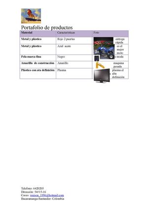 Portafolio de productos 
