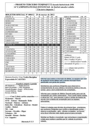 boletim 08 do campeonato das estâncias planaltina df