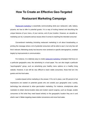 How To Create an Effective Geo-Targeted Restaurant Marketing Campaign