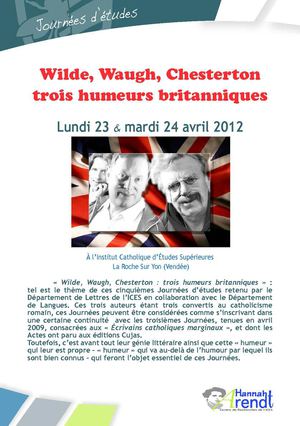 ICES - Wilde, Waugh, Chesterton : trois humeurs britanniques
