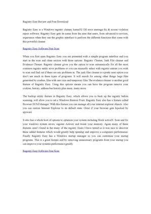 Registry Easy Review and Free Download