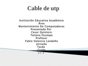 Cableado UTP