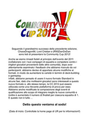 Community Cup 2012 - Italian Official Rules