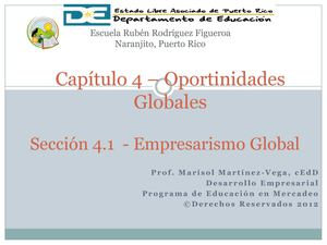 CAPITULO 4, SECC 4.1 OPORTUNIDADES GLOBALES MERCADEO