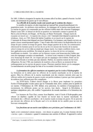 ORGANISATION DE LA MARINE ROYALE