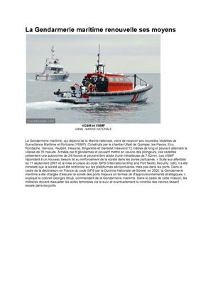 La Gendarmerie maritime renouvelle ses moyens