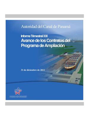 Informe Trimestral - Programa de Ampliación del Canal de Panamá