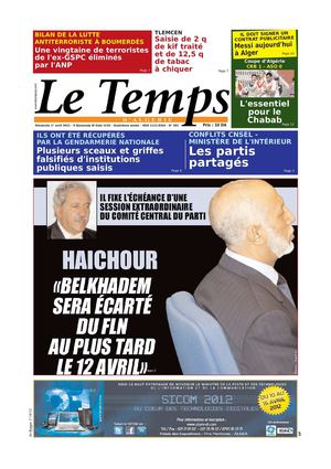 Le Temps d'Algérie Edition du Dimanche 1er Avril 201