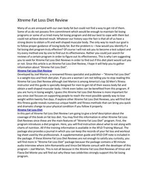 Xtreme Fat Loss Diet Review