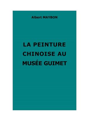 Maybon, Albert : La peinture chinoise au musée Guimet