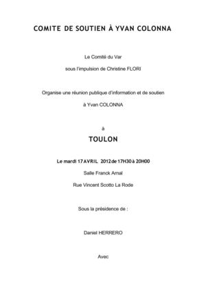 Comité de soutien à Yvan COLONNA.