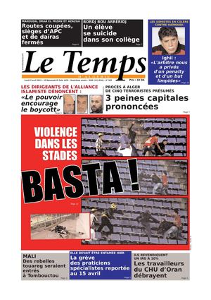 Le Temps d'Algérie Edition du Lundi 02 Avril 201
