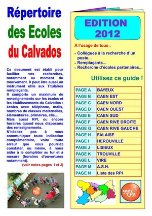 GUIDE DES ECOLES DU CALVADOS 2012