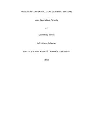 PREGUNTAS CONTEXTUALIZADAS (GOBIERNO ESCOLAR)