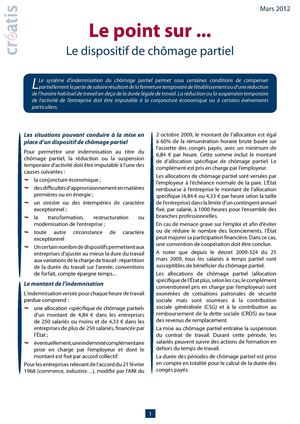Le point sur..... le dispositif de chômage partiel