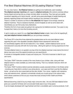 Five Best Elliptical Machines 2012_Leading Elliptical Trainer