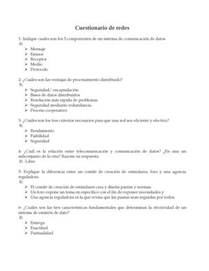 Cuestionario de Redes