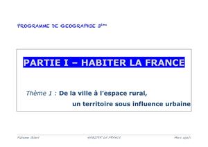 De la ville à l’espace rural, un territoire sous influence urbaine