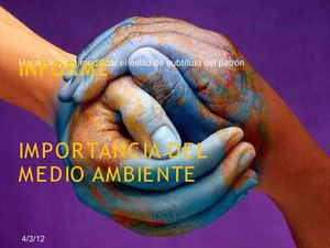 IMPORTANCIA DEL MEDIO AMBIENTE